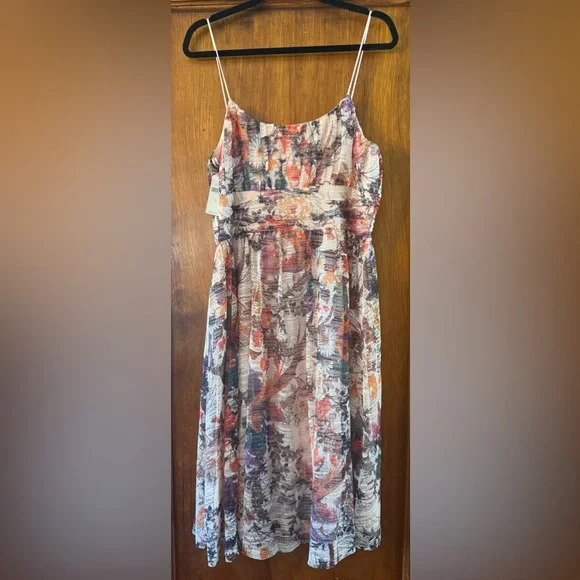 NWT Maeve Size 12 McKenzie Floral Print Spaghetti Strap Dress - Picture 3 of 6